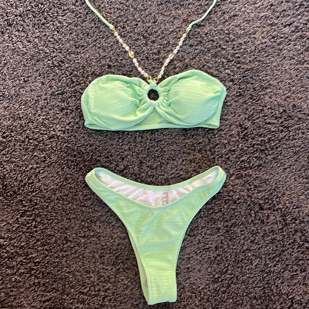 SHEIN Mint Green Halter Bikini
